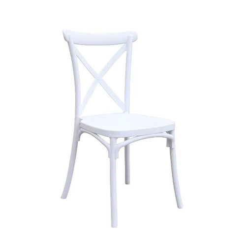Cross Back Chair - White