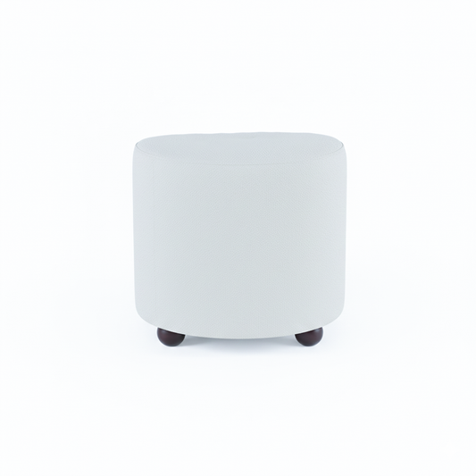 Alba Round Ottoman - White